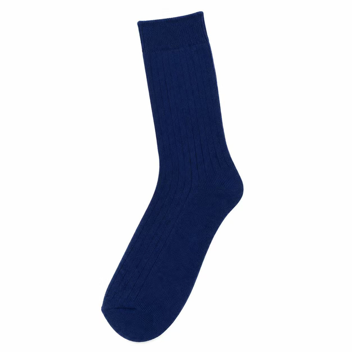 Navy Soft Ribbed Wool Warmth Socks