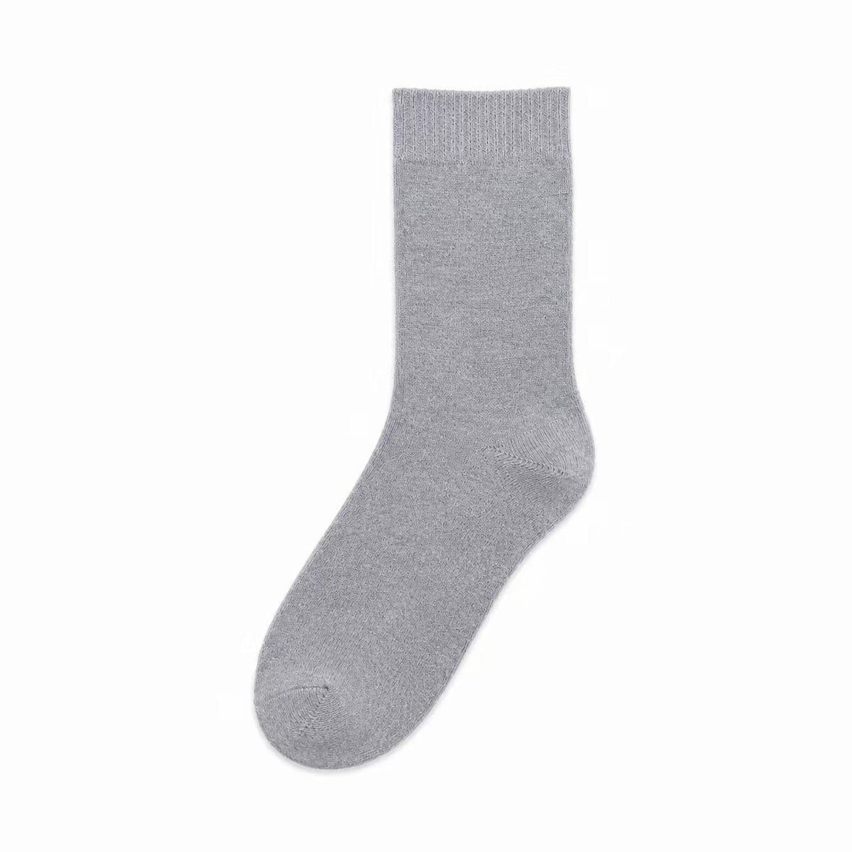 Slate Grey Soft Ribbed Wool Warmth Socks